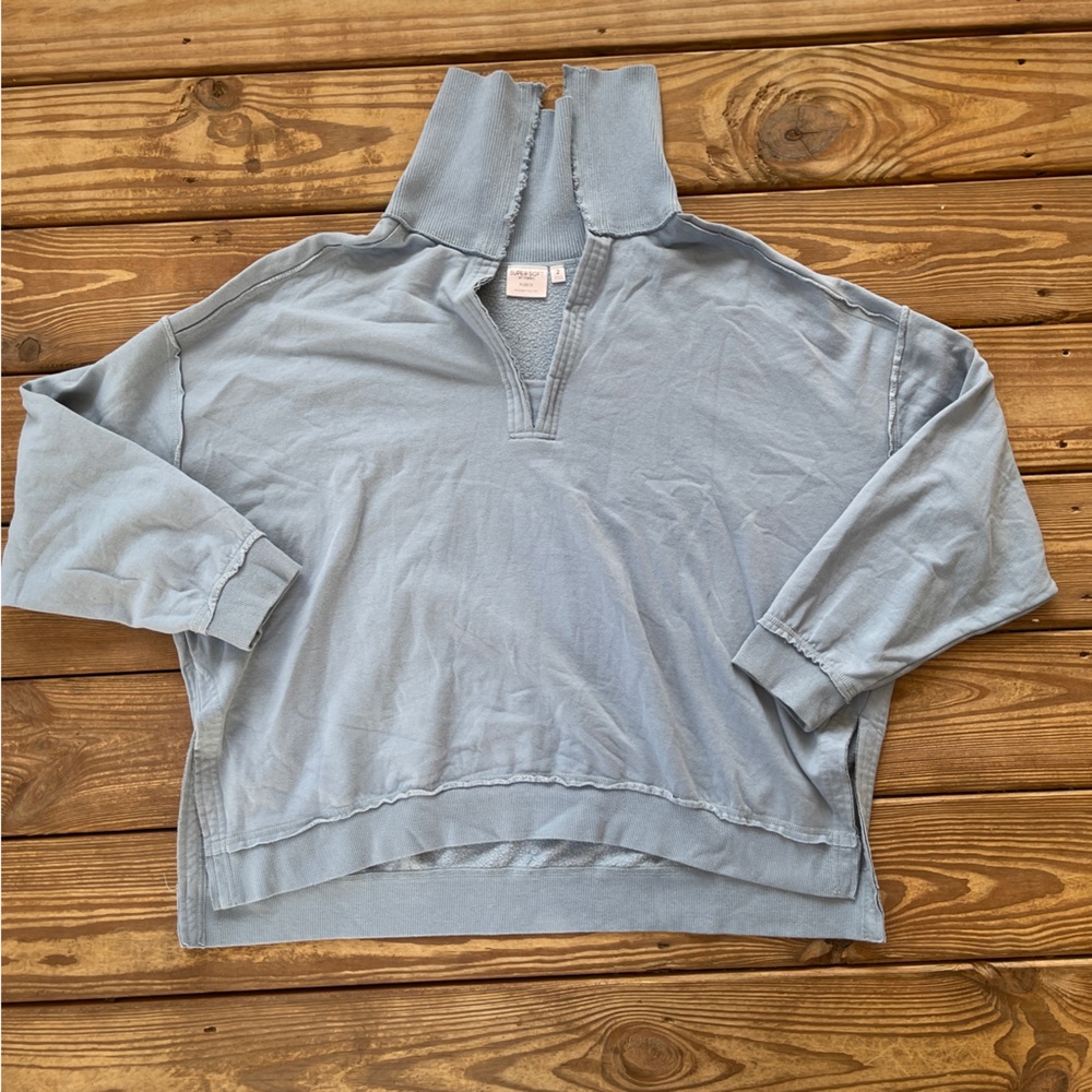 Torrid Super Soft Fleece Pullover Sweatshirt Size 2 (2X) Blue Oversized